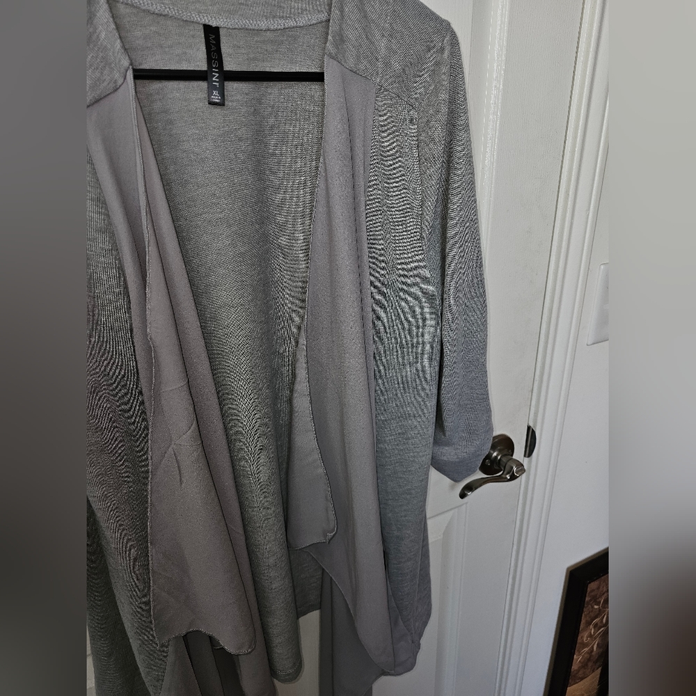 Massing Women’s cardigan with sheer silky drape front size XL - Picture 6 of 7